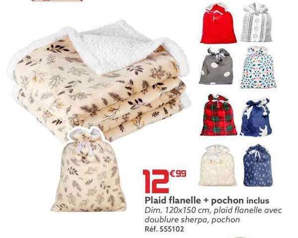 plaid flanelle + pochon inclus