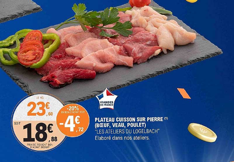 plateau cuisson sur pierre (bœuf, veau, poulet) "les ateliers du logelbach