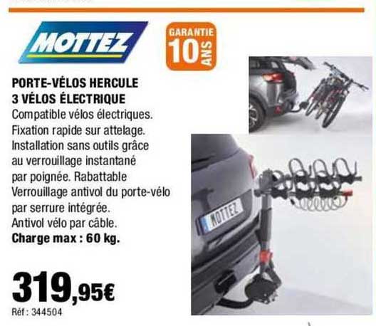 porte-vélos hercule 3 vélos électrique mottez
