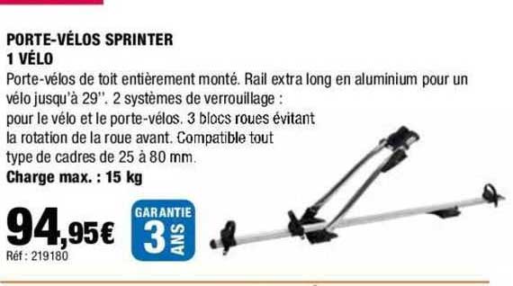 porte-vélos sprinter 1 vélo