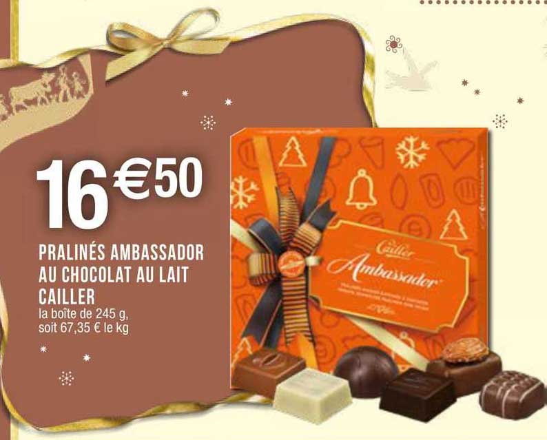 pralinés ambassador au chocolat au lait cailler