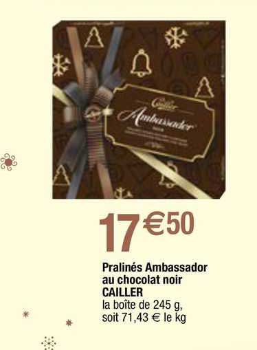 Pralinés Ambassador Au Chocolat Noir Cailler
