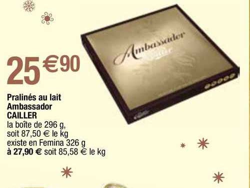 pralinés au lait ambassador cailler