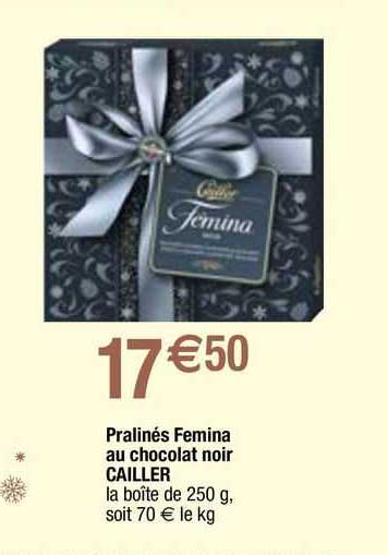 pralinés femina au chocolat noir cailler