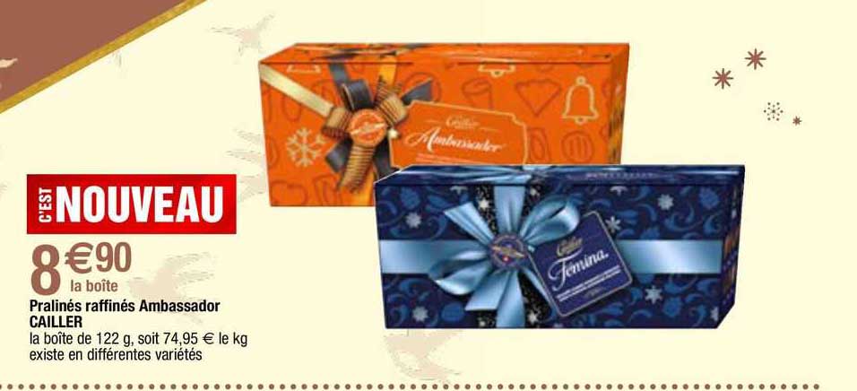 pralinés raffinés ambassador cailler