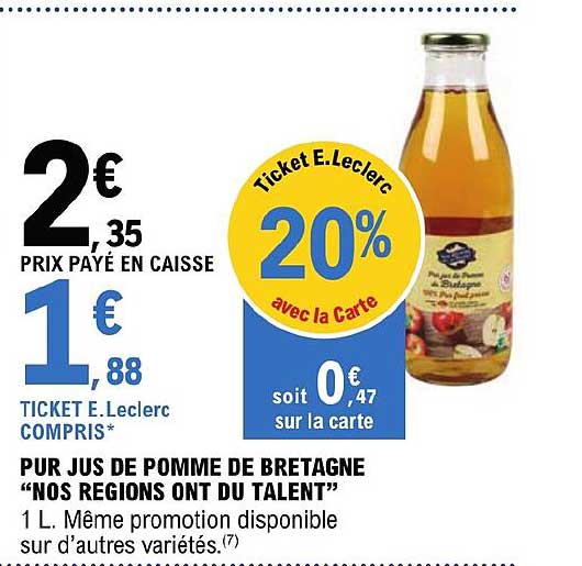 pur jus de pomme de bretagne "nos régions ont du talent"