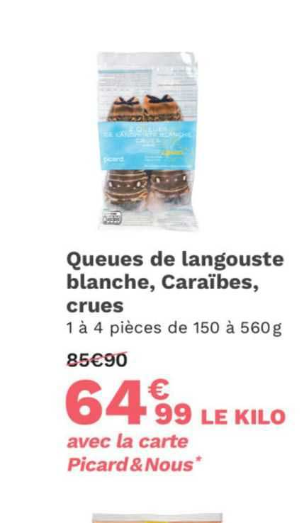 queues de langouste blanche, caraïbes, crues