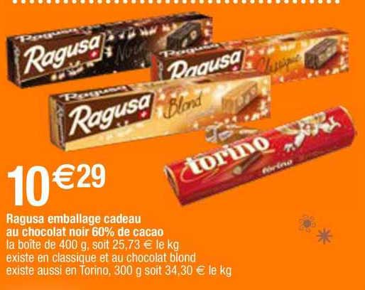 Ragusa Emballage Cadeau Au Chocolat Noir 60% De Cacao