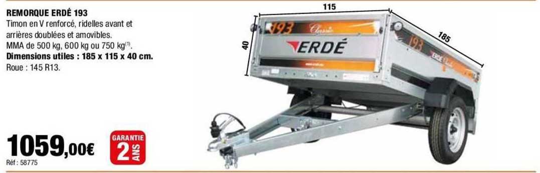 Remorque Erdé 193