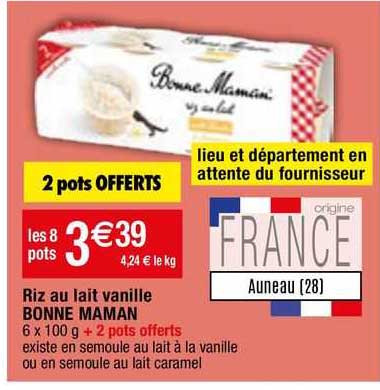 riz au lait vanille bonne maman