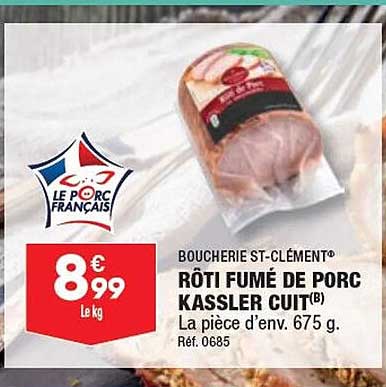 Rôti Fumé De Porc Kassler Cuit Boucherie St-clément