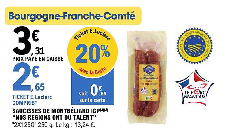 saucisses de montbéliard igp "nos régions ont du talent"