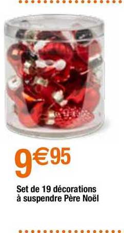 set de 19 décorations à suspendre père noël