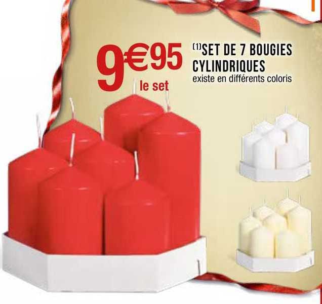 set de 7 bougies cylindriques