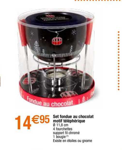 set fondue au chocolat motif téléphérique