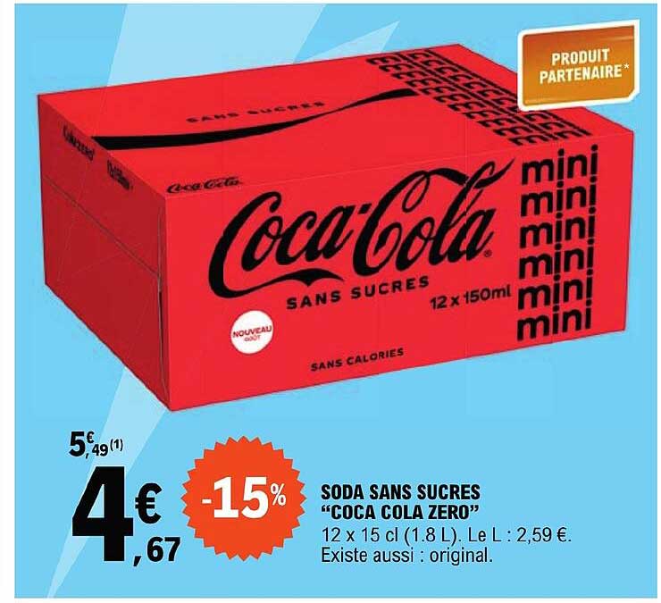 soda sans sucres coca-cola zero