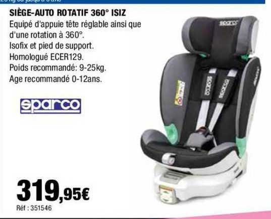 sparco siège-auto rotatif 360° isiz