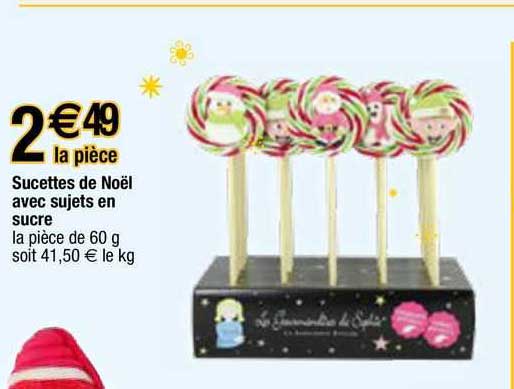 sucettes de noël avec sujets en sucre