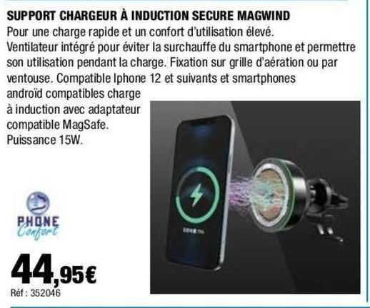 support chargeur a induction secure magwind