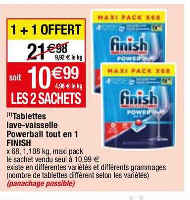 Tablettes Lave-vaisselle Powerball Tout En 1 Finish