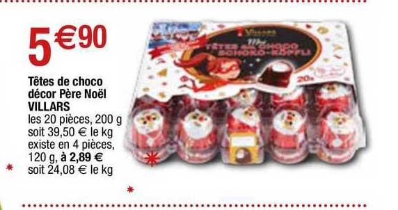 têtes de choco décor père noël villars