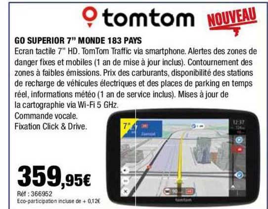 tomtom go superior 7" monde 183 pays