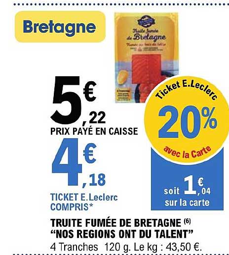 truite fumée de bretagne "nos régions ont du talent"