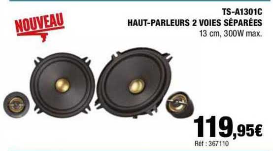 ts-a1301c haut-parleurs 2 voies séparées