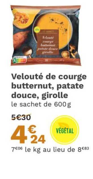 velouté de courge butternut, patate douce, girolle