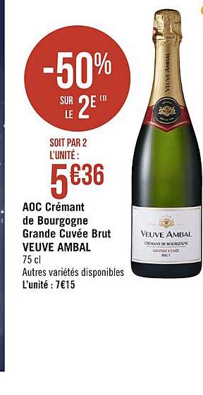 aoc crémant de bourgogne grande cuvée brut veuve ambal
