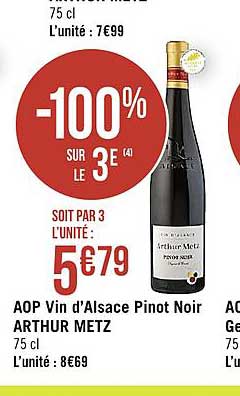 aop vin d'alsace pinot noir arthur metz
