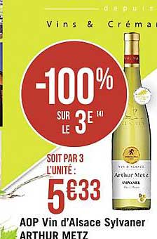 aop vin d'alsace sylvaner arthur metz