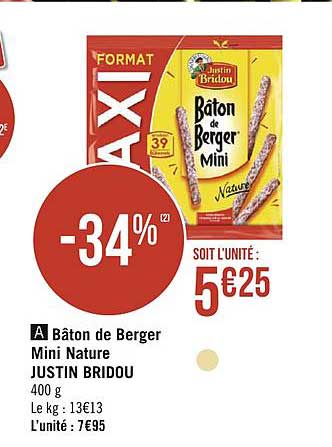 bâton de berger mini nature justin bridou