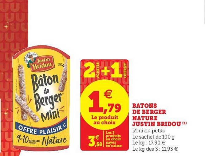 batons de berger nature justin bridou