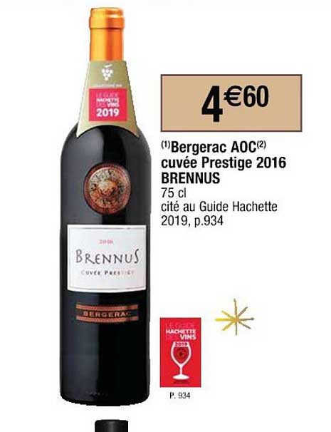bergerac aoc cuvée prestige 2016 brennus