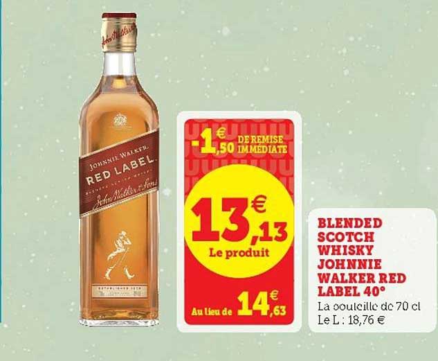blended scotch whisky johnnie walker red label 40°