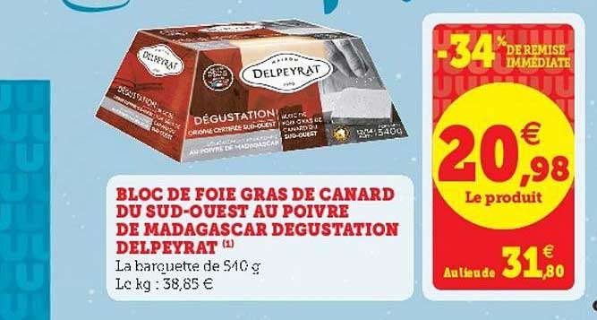 bloc de foie gras de canard du sud-ouest au poivre de madagascar dégustation delpeyrat