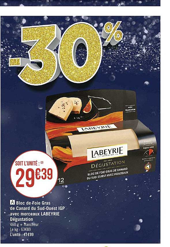 bloc de foie gras de canard du sud-ouest igp avec morceaux labeyrie dégustation