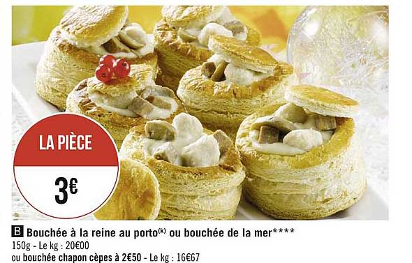bouchée à la reine au porto ou bouchée de la mer ou bouchée chapon cèpes