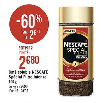 Café Soluble Nescafé Spécial Filtre Intense