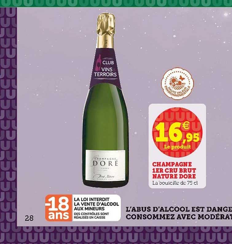 champagne 1er cru brut nature doré