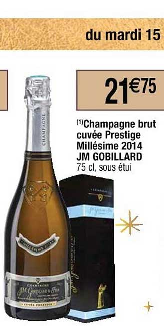 champagne brut cuvée prestige millésime 2014 jm gobillard