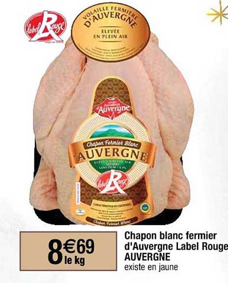 chapon blanc fermier d'auvergne label rouge auvergne