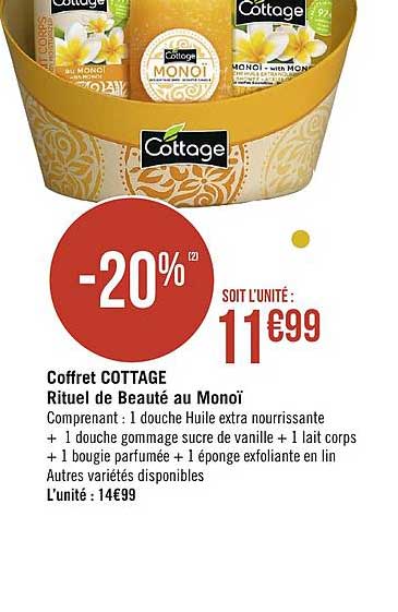 Coffret Cottage Rituel De Beauté Au Monoï