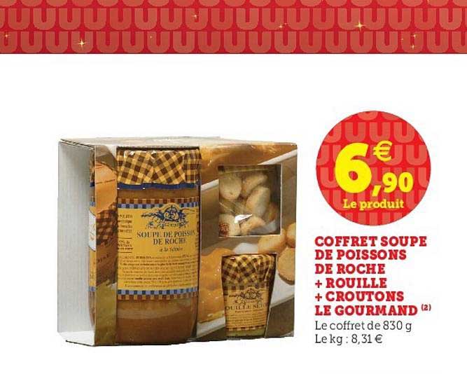 coffret soupe de poissons de roche + rouille + croutons le gourmand