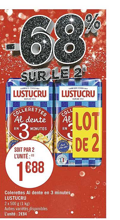 Colerettes Al Dente En 3 Minutes Lustucru