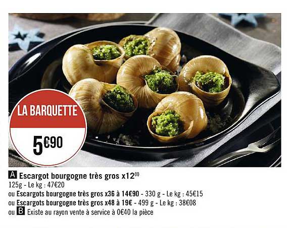 escargot bourgogne très gros x12