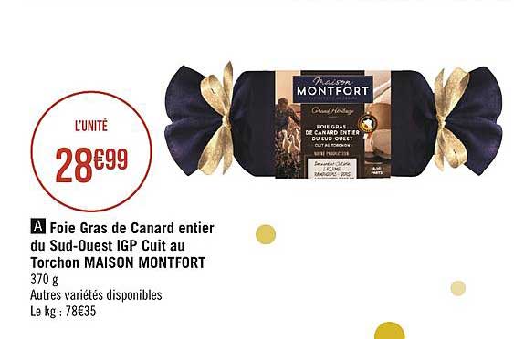 foie gras de canard entier du sud-ouest igp cuit au torchon maison montfort