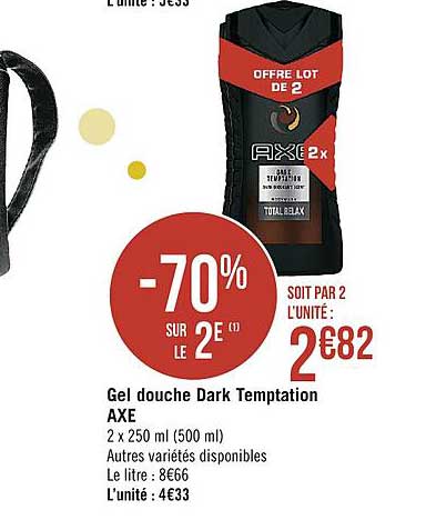 gel douche dark temptation axe