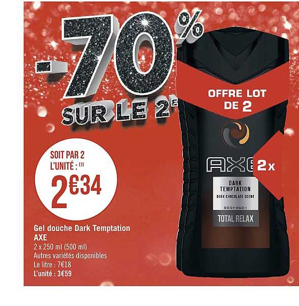 gel douche dark temptation axe